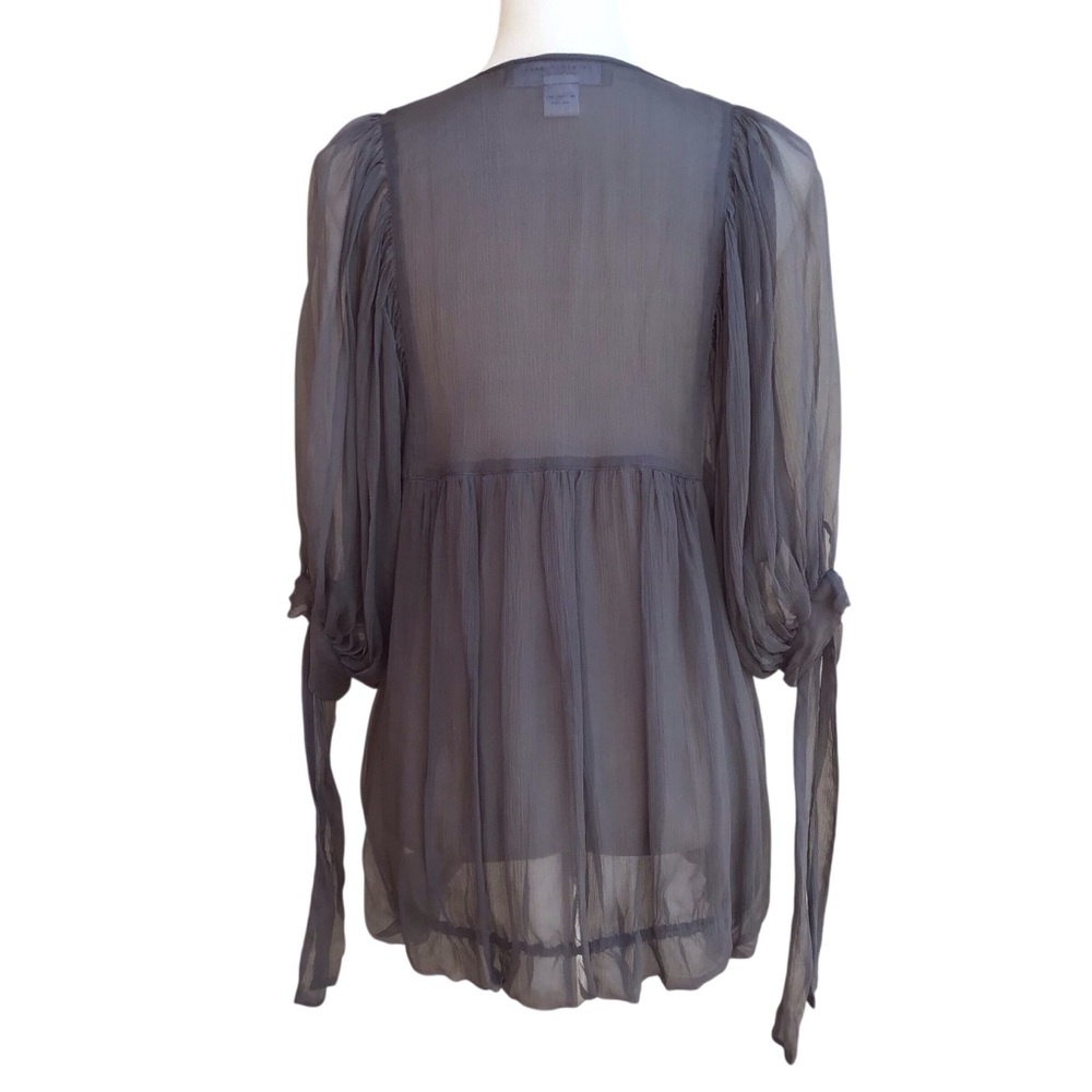 Sachin + Babi For Ankasa Gray Silk Embellished Blouse XL - Picture 3 of 7